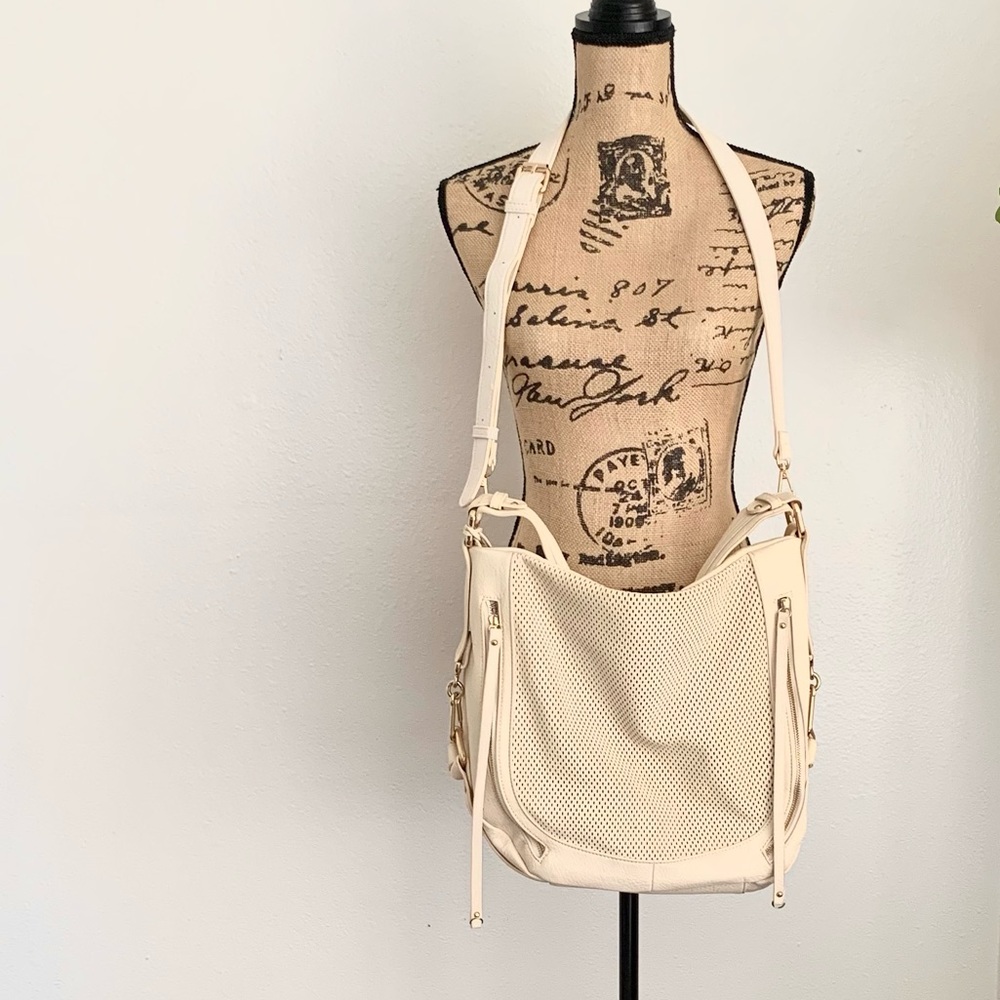 Cream Vegan Leather Hobo Bag